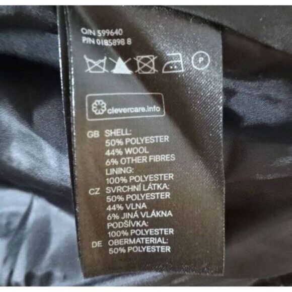 H&M CHARCOAL GRAY LEOPARD PRINT WOOL COAT SZ.6 EUC. - Picture 10 of 10